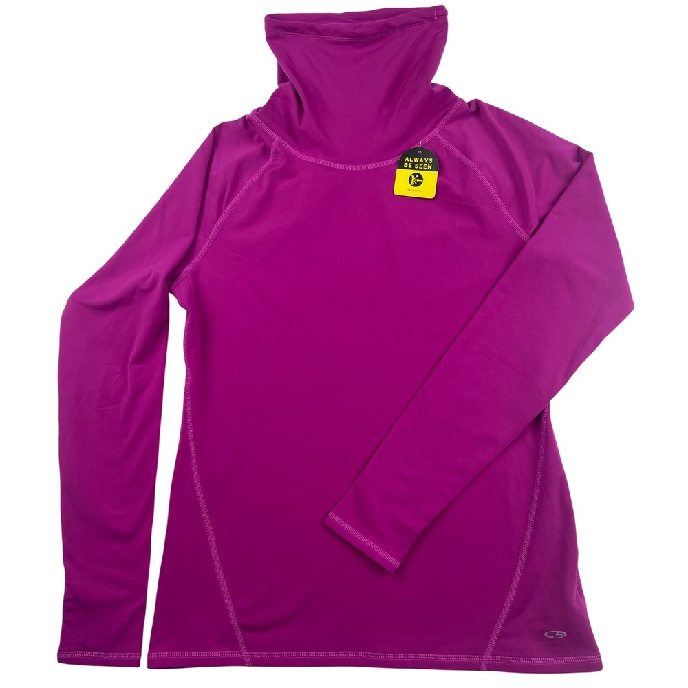 Champion Duo Dry Womens LS Turtleneck Top Always Be Seen Reflective L NWOT 00815